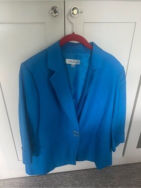 Kasper Vibrant Blue Single-Button Blazer